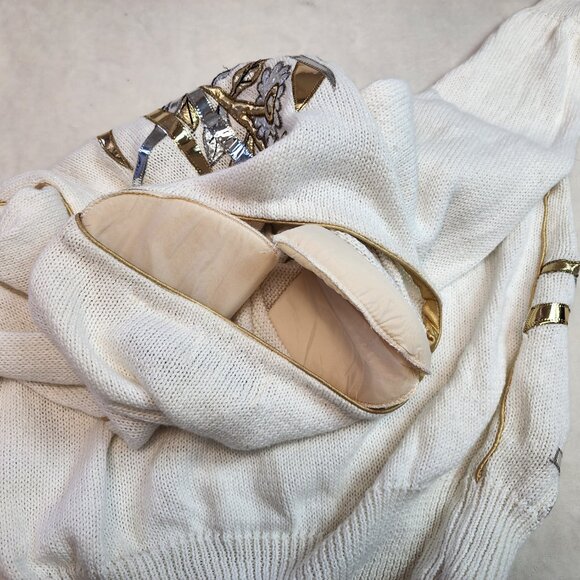 Vintage 80s Bonnie Boerer Butterfly Moth Embellished Sweater Womens Small - Picture 5 of 10